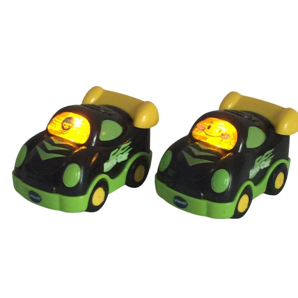 vTech Go Go Smart Wheels Green Black Race Car Lot of 2 Vehicles Tested‎